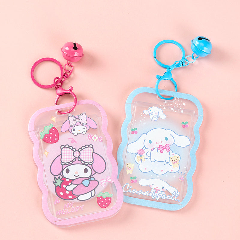 Cute Anime ID Card Case with Bell Charm
