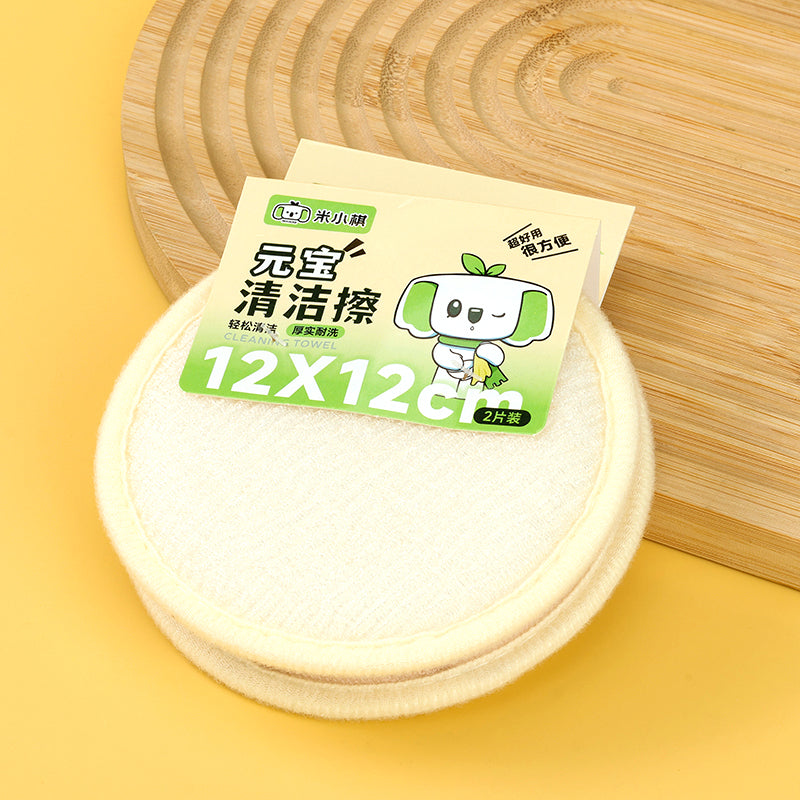 Round Double Sided Fiber Cleaning Pads Pad Pembersihan Serat Dua Aksi Bulat