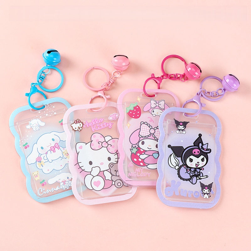 Cute Anime ID Card Case with Bell Charm