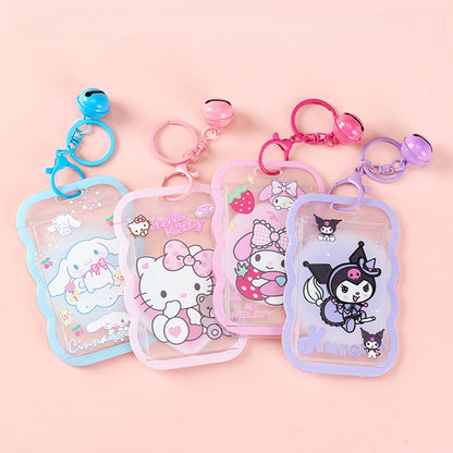 Cute Anime ID Card Case with Bell Charm