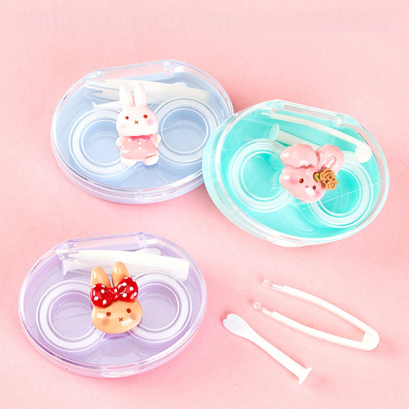 Cute Bunny Contact Lens Case with Tools Set