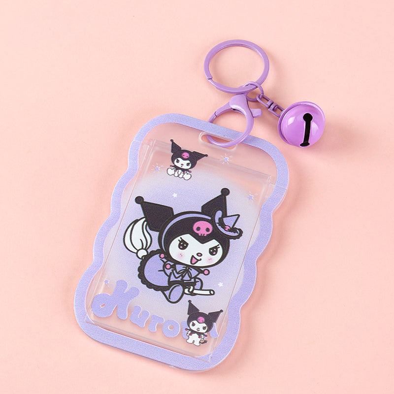Cute Anime ID Card Case with Bell Charm
