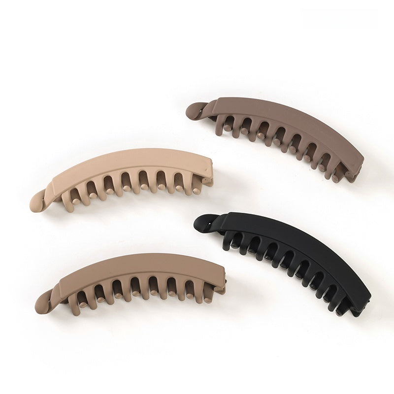 Milk Tea Color Banana Hair Clips Matte GPPS Material Boxed 盒装奶茶色哑光香蕉夹