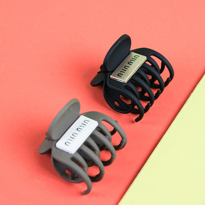 Milk Tea Color Mini Ponytail Claw Clip PS Material Boxed 盒装奶茶色英文配件马尾夹