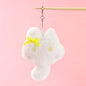 Fluffy Long-Tail Cat Plush Bag Charm with Sound