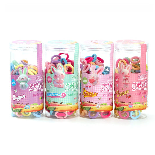 Gelang Rambut Kanak-Kanak Berwarna 120pcs Spandex Polyester 桶装彩色儿童毛巾圈