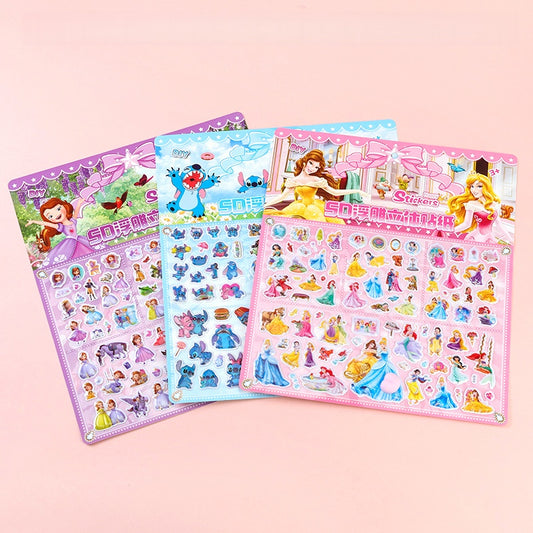 3D Relief Cartoon Puffy Stickers