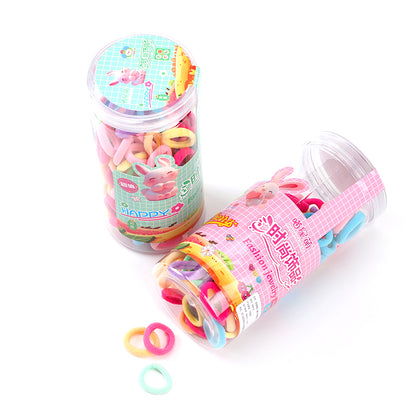 Gelang Rambut Kanak-Kanak Berwarna 120pcs Spandex Polyester 桶装彩色儿童毛巾圈