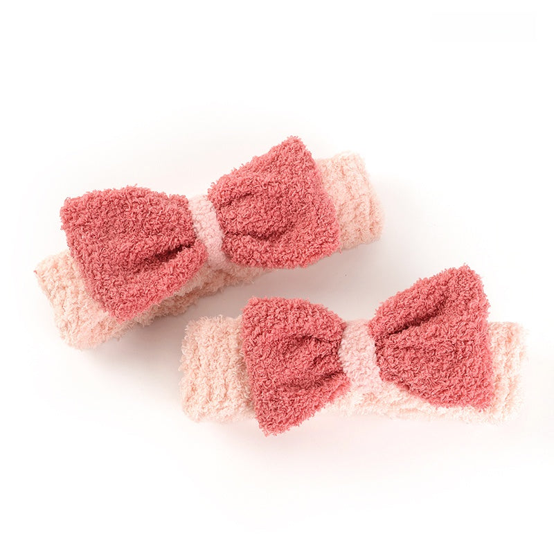 Cute Plush Bow Headband Soft Fleece 可爱毛绒蝴蝶结发带 柔软亲肤