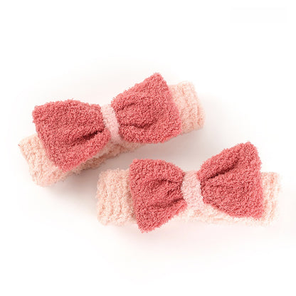 Cute Plush Bow Headband Soft Fleece 可爱毛绒蝴蝶结发带 柔软亲肤