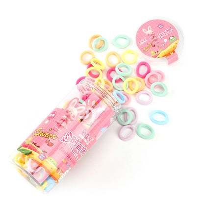 Gelang Rambut Kanak-Kanak Berwarna 120pcs Spandex Polyester 桶装彩色儿童毛巾圈