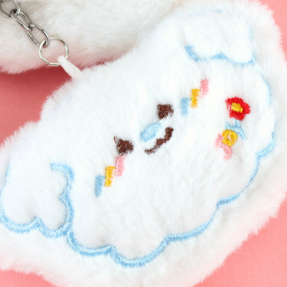 Fluffy Embroidered Bear Plush Bag Charm