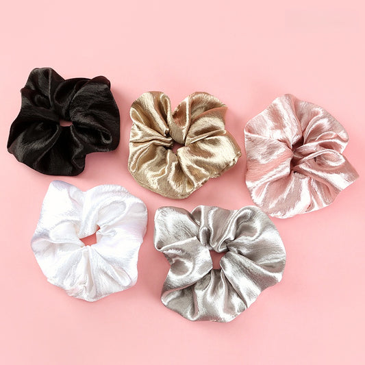 Scrunchie Satin Warna Solid Bahan Kain 简约单色缎面大肠圈