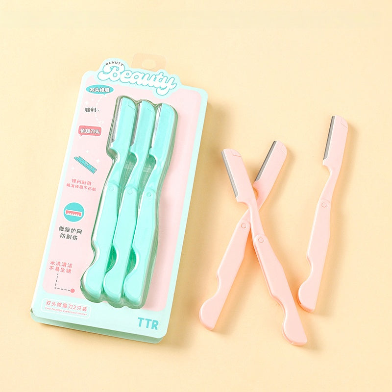 Premium Foldable Eyebrow Razor Set (3pcs) 优质可折叠修眉刀三件套