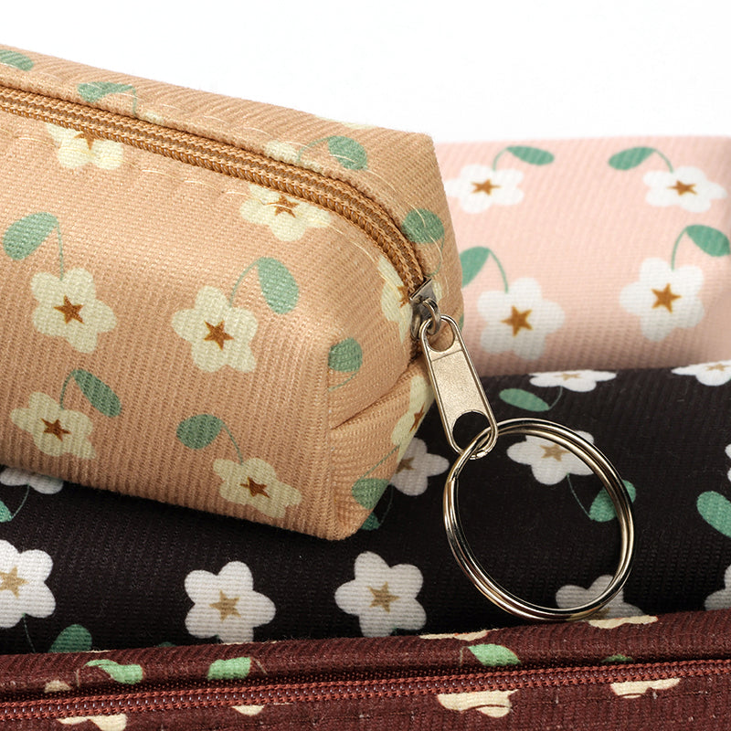 Cute Floral Polyester Pencil Case / Beg Pensel Poliester Bunga Comel / 碎花涤纶便携笔袋