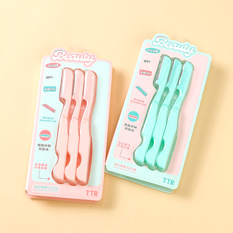Premium Foldable Eyebrow Razor Set (3pcs) 优质可折叠修眉刀三件套