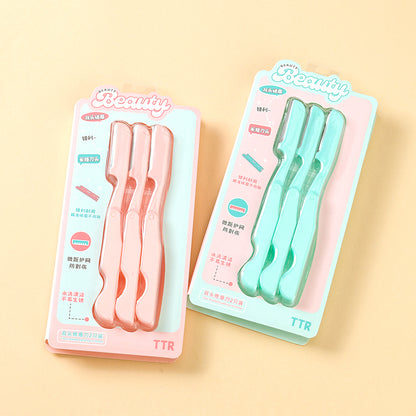 Premium Foldable Eyebrow Razor Set (3pcs) 优质可折叠修眉刀三件套