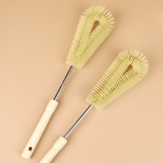 2 Size Natural Bristle Cup Brush Set with Wooden Handle Set Berus Cawan Bulu Semula Jadi 2 Saiz dengan Pemegang Kayu