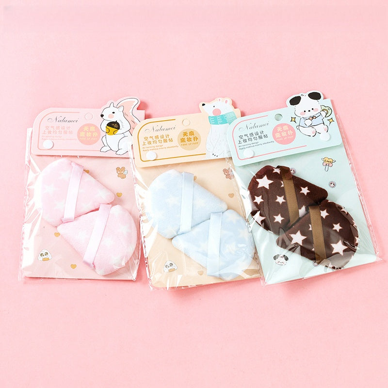 Velvety Flocking Loose Powder Puff Set (2pcs) Ultra-Soft Polyurethane 丝绒植绒散粉扑套装（2 个装）