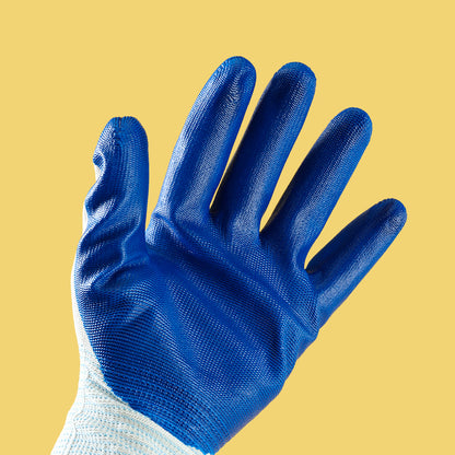 Blue Nitrile Coated Work Gloves Sarung Tangan Kerja Bersalut Nitril Biru Anti Minyak Murah