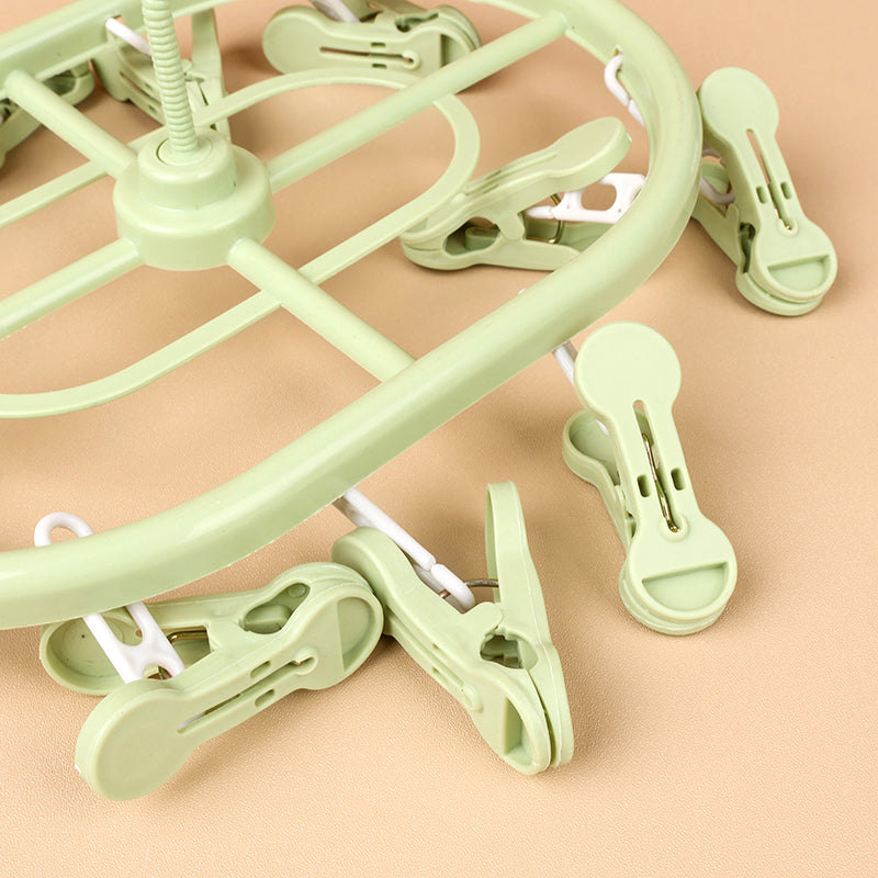 10 Clip Oval Clothes Drying Rack with Swivel Hook Rak Pengering Baju Oval 10 Klip dengan Cangkang Pusingan