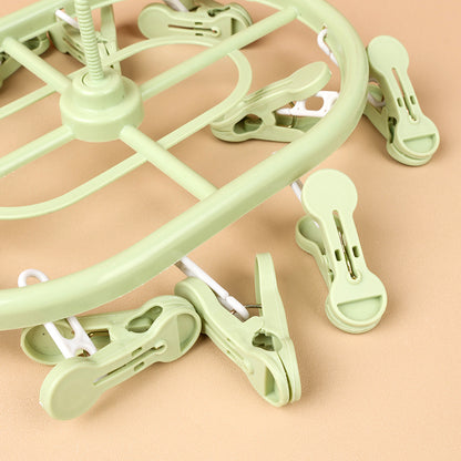 10 Clip Oval Clothes Drying Rack with Swivel Hook Rak Pengering Baju Oval 10 Klip dengan Cangkang Pusingan