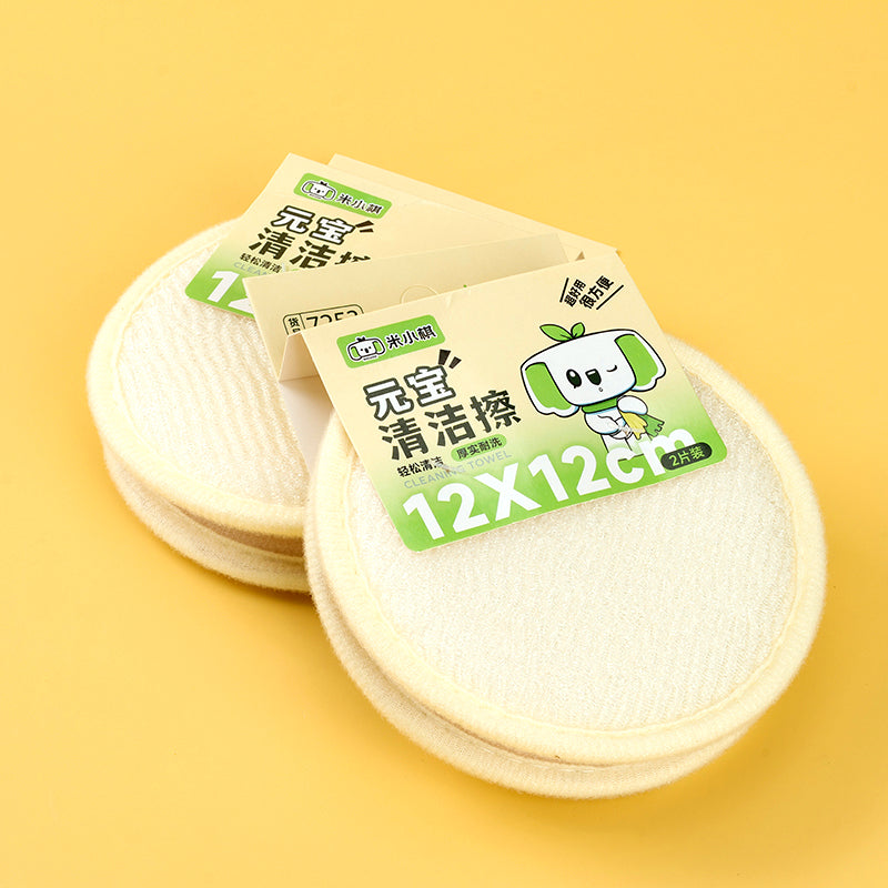Round Double Sided Fiber Cleaning Pads Pad Pembersihan Serat Dua Aksi Bulat