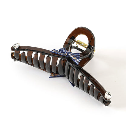 13cm Cross Hair Claw with Crystal & Bow GPPS Double-Sided 13 公分双面水晶蝴蝶结大抓夹