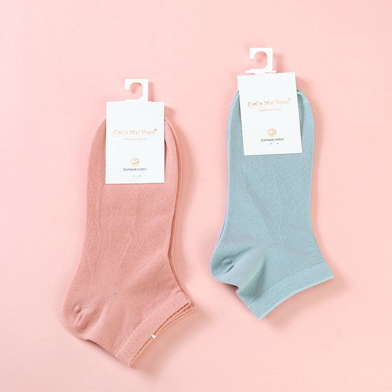 Premium Stoking Boat Perempuan Cotton Warna Warni Lembut Murah