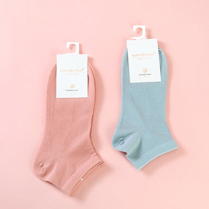 Premium Stoking Boat Perempuan Cotton Warna Warni Lembut Murah