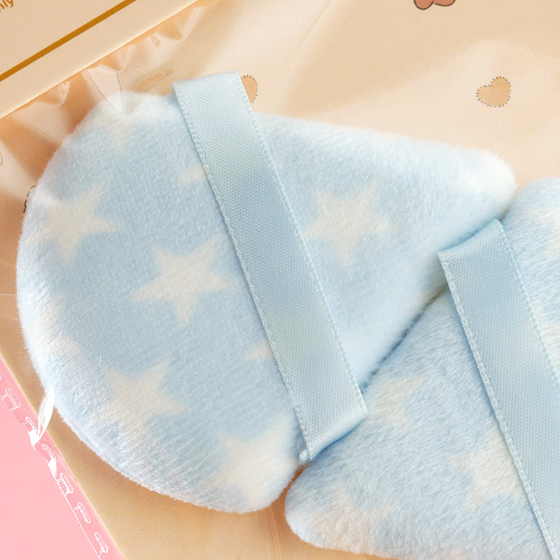 Velvety Flocking Loose Powder Puff Set (2pcs) Ultra-Soft Polyurethane 丝绒植绒散粉扑套装（2 个装）