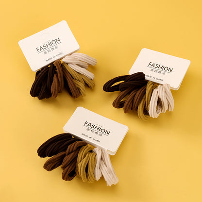 Gelang Getah Rambut Warna Teh Susu (12pcs) | Lembut & Tahan Lama