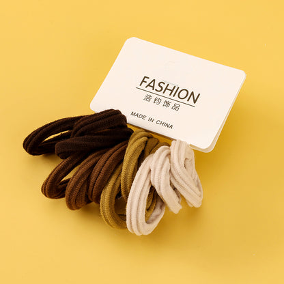 Gelang Getah Rambut Warna Teh Susu (12pcs) | Lembut & Tahan Lama