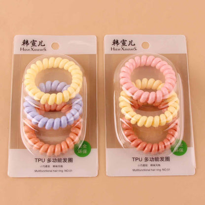 Gelang Rambut Telefon Warna-Warni Gaya Korea TPU 韩版彩色电话线发圈