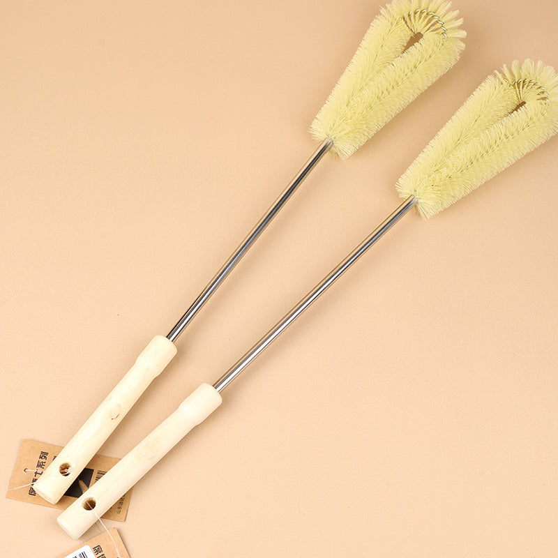 2 Size Natural Bristle Cup Brush Set with Wooden Handle Set Berus Cawan Bulu Semula Jadi 2 Saiz dengan Pemegang Kayu