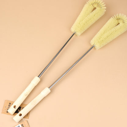 2 Size Natural Bristle Cup Brush Set with Wooden Handle Set Berus Cawan Bulu Semula Jadi 2 Saiz dengan Pemegang Kayu