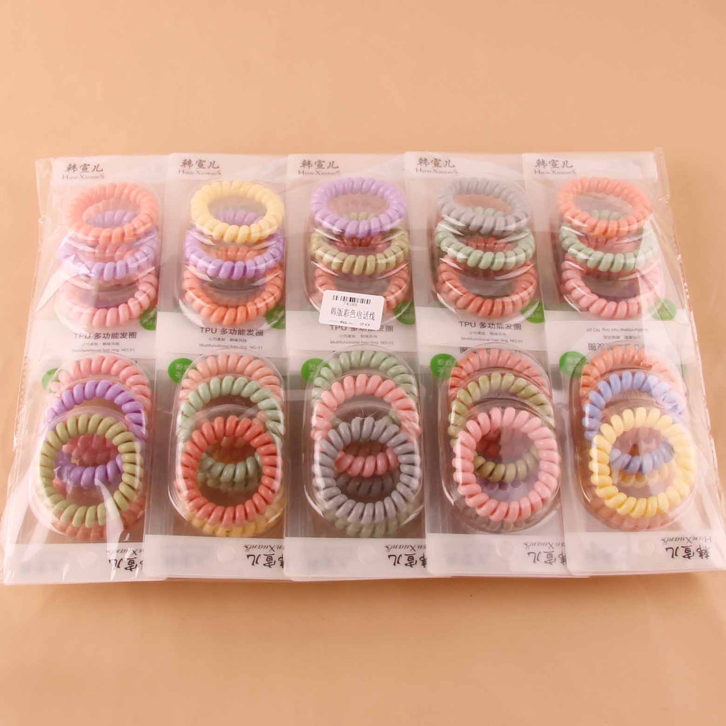 Gelang Rambut Telefon Warna-Warni Gaya Korea TPU 韩版彩色电话线发圈
