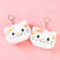 Squeaky Bow Cat Plush Keychain