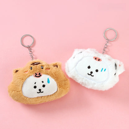 Funny Reversible Bear Plush Bag Charm
