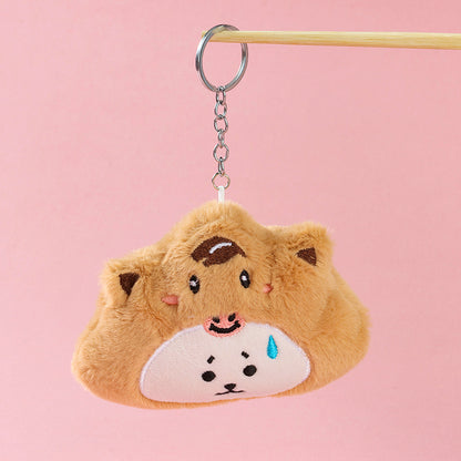 Funny Reversible Bear Plush Bag Charm