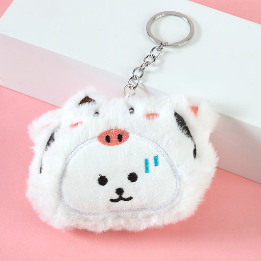 Funny Reversible Bear Plush Bag Charm
