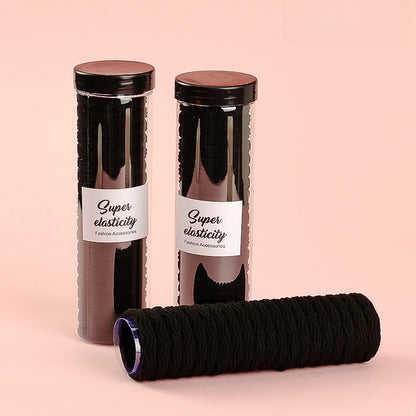 【Super Elasticity】Gelang Rambut Hitam 20pcs Nylon Rubber 黑色提花皮筋