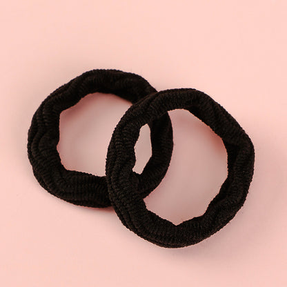 【Super Elasticity】Gelang Rambut Hitam 20pcs Nylon Rubber 黑色提花皮筋