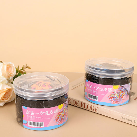Disposable Black Hair Ties Bulk Box 一次性黑色皮筋 盒装大容量