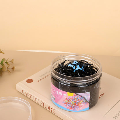 Disposable Black Hair Ties Bulk Box 一次性黑色皮筋 盒装大容量