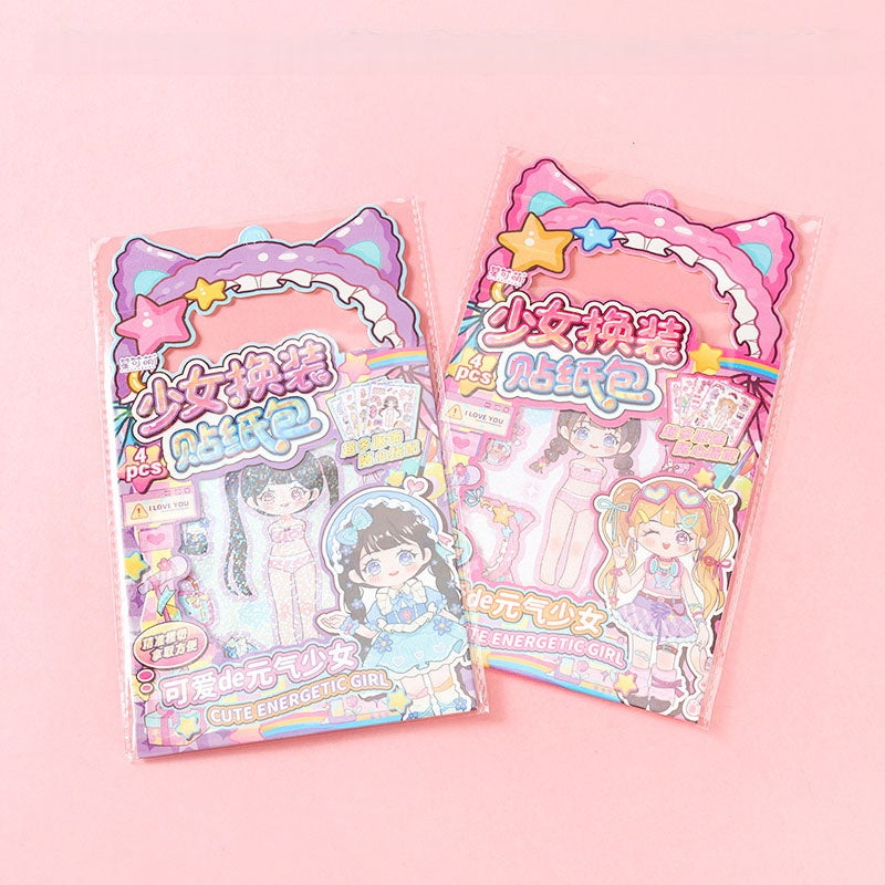 Cute Anime Girl DIY Dress-Up Sticker Pack