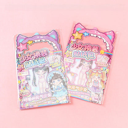 Cute Anime Girl DIY Dress-Up Sticker Pack