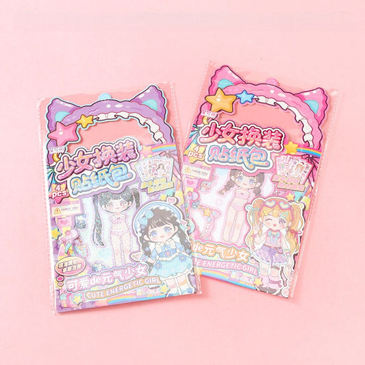 Cute Anime Girl DIY Dress-Up Sticker Pack