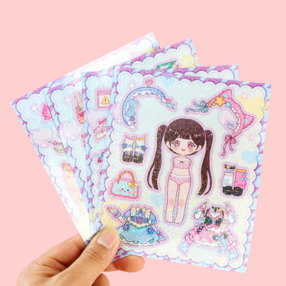 Cute Anime Girl DIY Dress-Up Sticker Pack